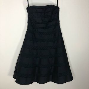 WHBM Black Strapless A-Line Dress Size 4 Tulle